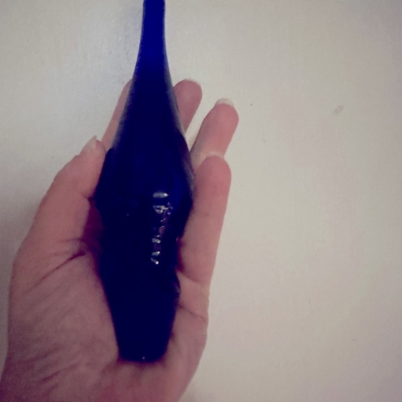 Stunning Blenko Cobalt WVU Crackeled Decanter - Picture 9 of 11